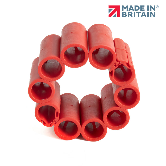 Duct Seal HG - Pateneted circular tubes / sleeves, joined to create a supporting ring around a single cable of pipe.