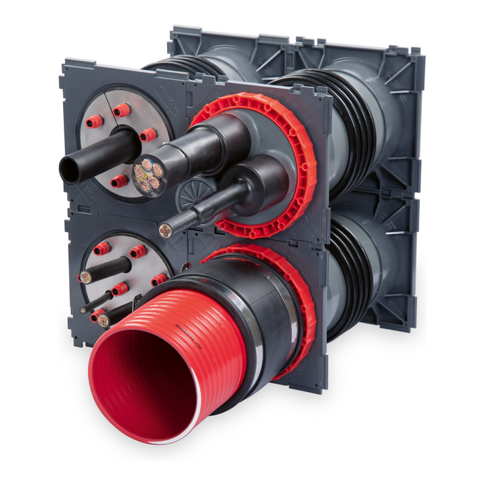 Kraso Type KDS 150 stacked Cable Sealing Entries for casting into concrete - Can be jointed vertically and horizontilly