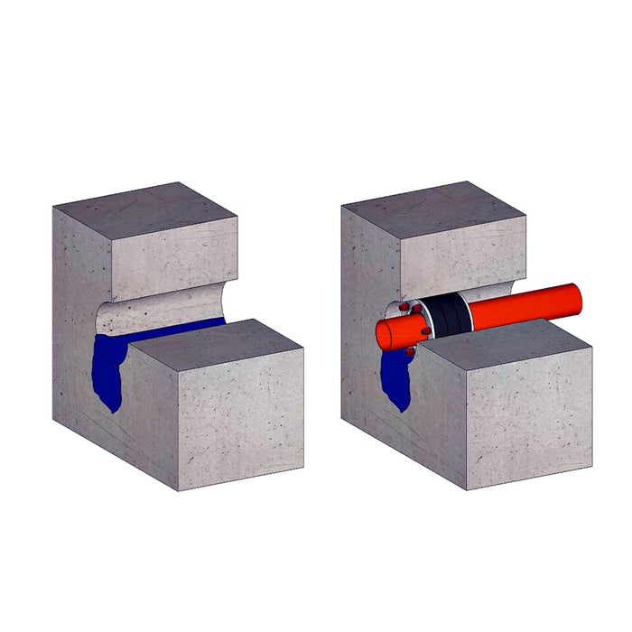 Kraso – 8.0 Bar - Single Pipe or Cable Duct Sealing System – Type VD Cross Section